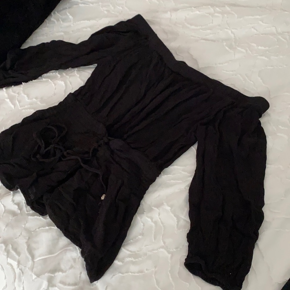 Off Shoulder Black Corset Top